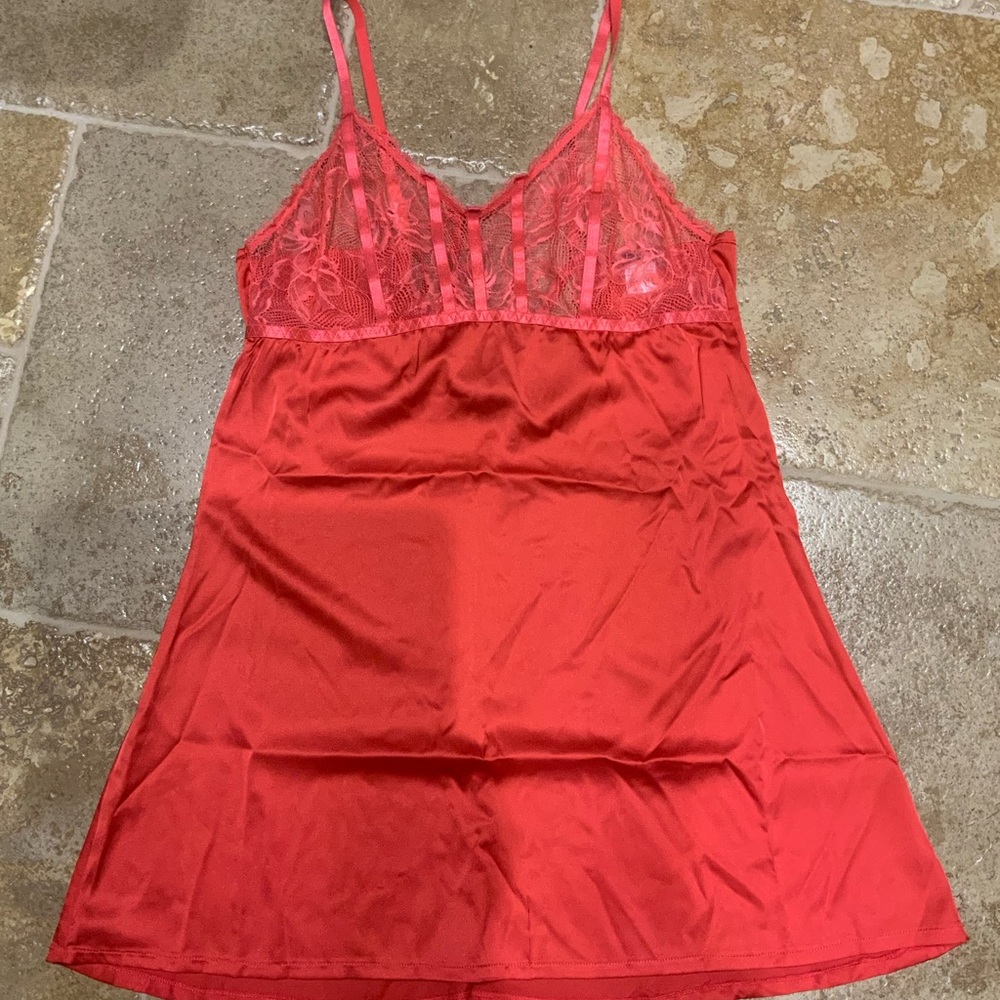 VENUS Coral Lace Chemise with Adjustable Straps